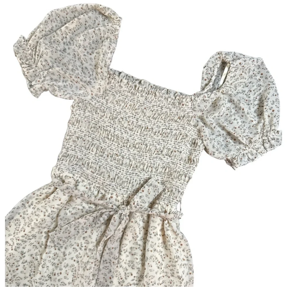 She + Sky Cream Floral jumpsuit